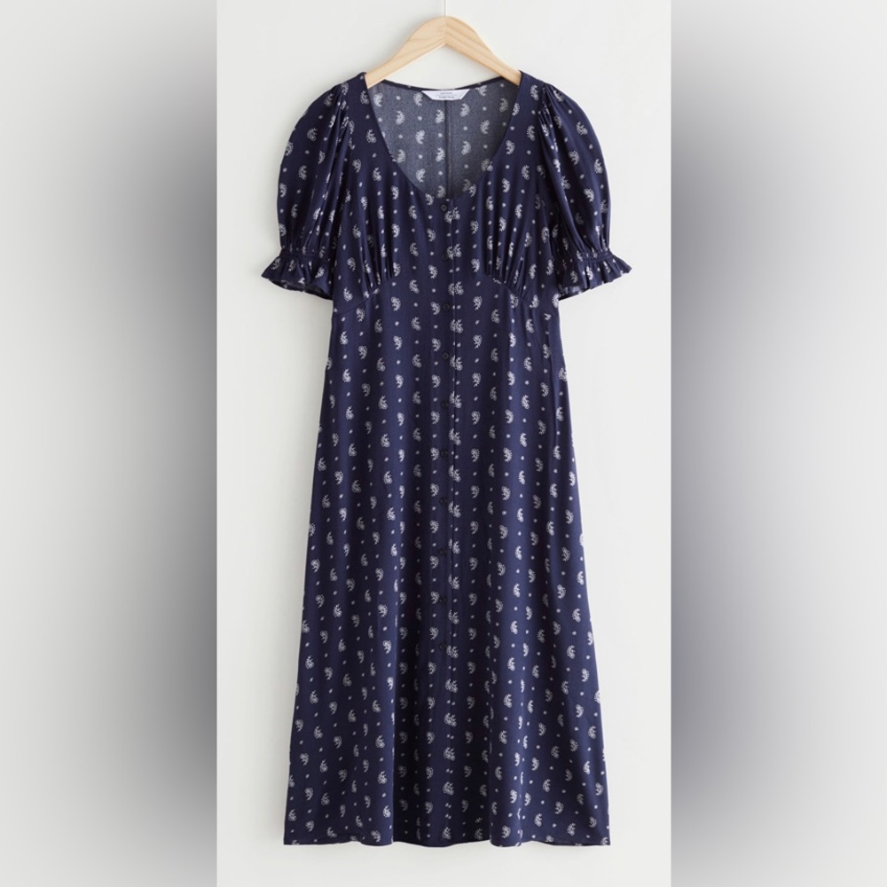 Printed Button Up Midi Dress & Other Stories